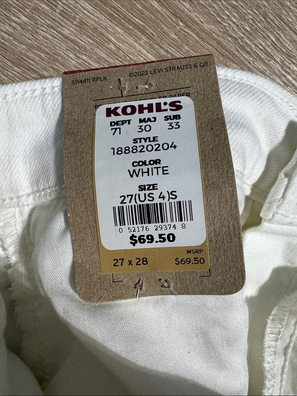 Women's White Levi's® 721™ High Rise Skinny Jeans - Size 27 x 28 - Picture 9 of 9